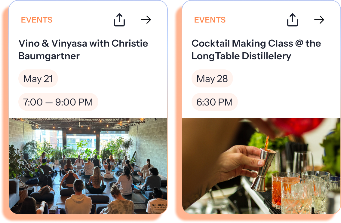 Upcoming Bisou events